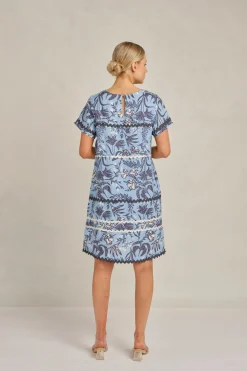 Women Alessandra Claudette Wave Dress Paradise - Cornflower