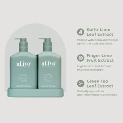 Al.ive Wash & Lotion Duo - Kaffir Lime & Green Tea