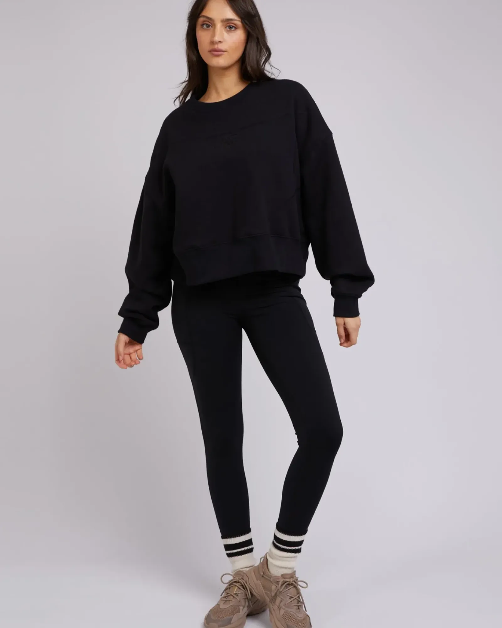 Women All About Eve Active Tonal Sweater - Black
