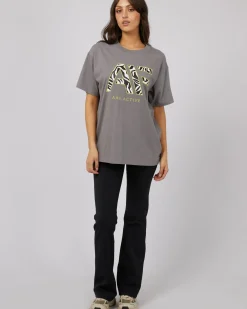 Women All About Eve Parker Active Tee - Charcoal
