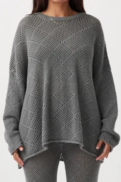 Women ARCAA Ezra Sweater- Dark Grey Marle