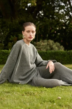 Women ARCAA Ezra Sweater- Dark Grey Marle