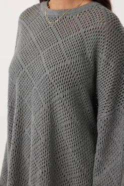 Women ARCAA Ezra Sweater- Dark Grey Marle