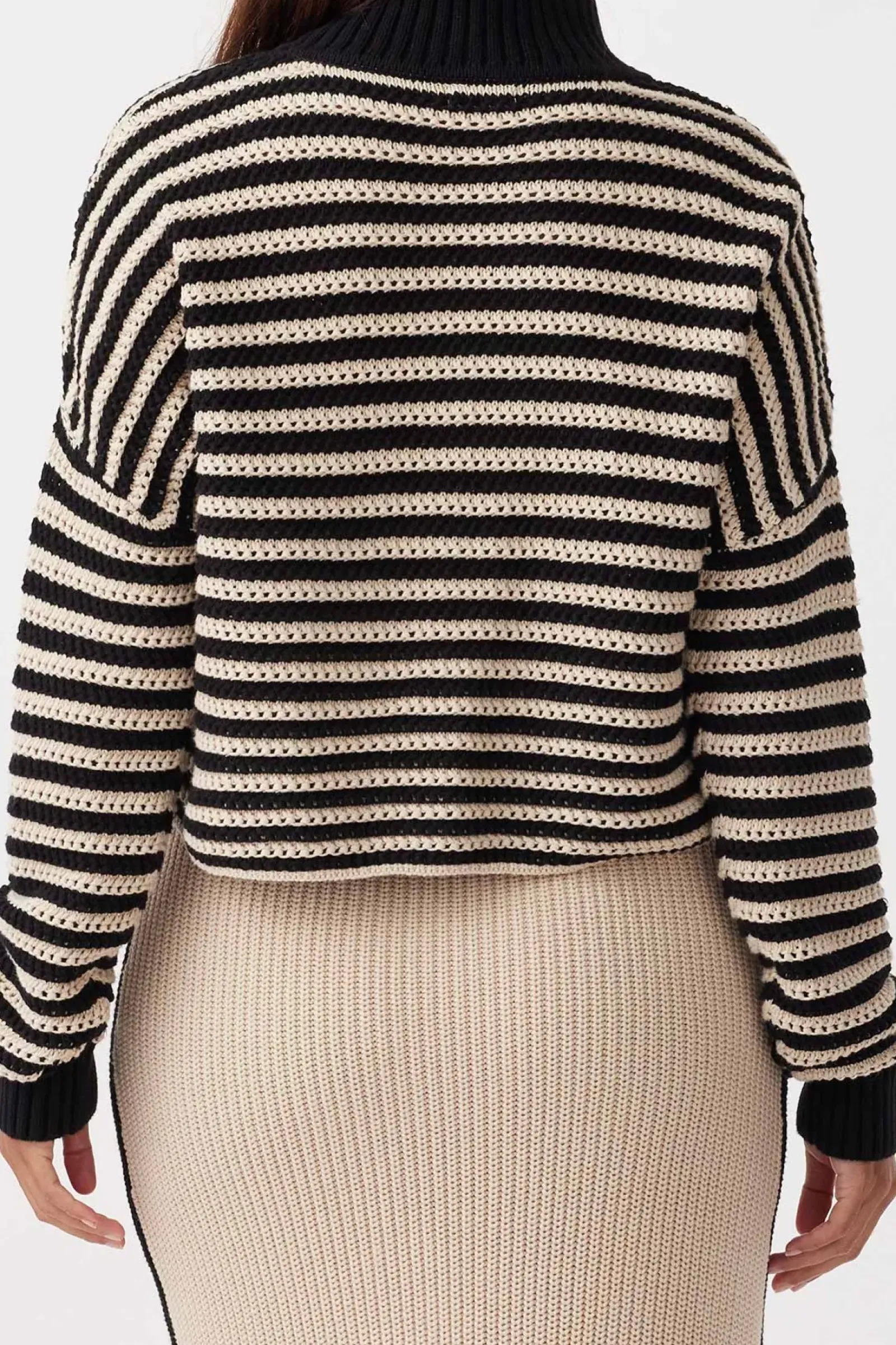 Women ARCAA June Cropped Sweater - Sand & Black