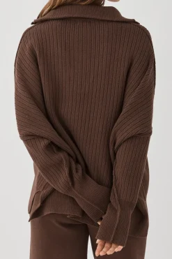 Women ARCAA Margo Button Up Sweater - Chocolate