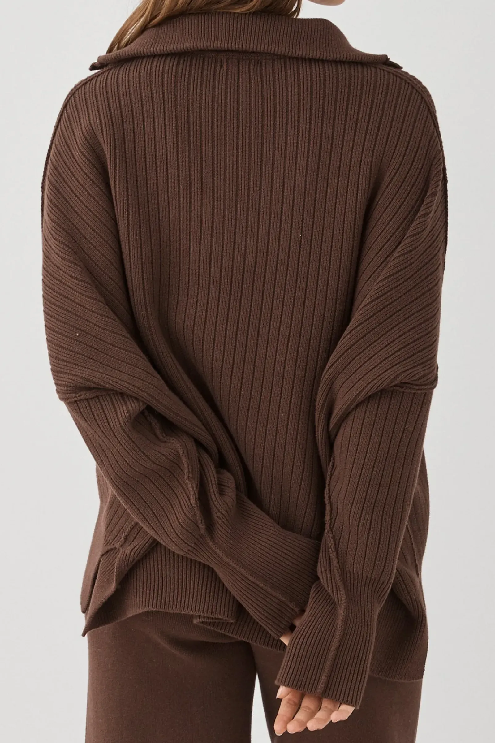 Women ARCAA Margo Button Up Sweater - Chocolate