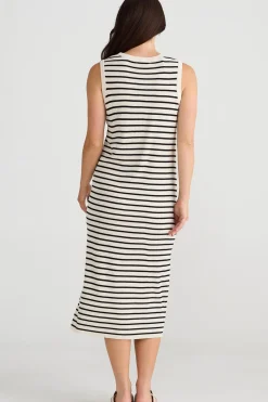 Women Brave & True Brave & True Squad Dress - Ecru with Black Stripe