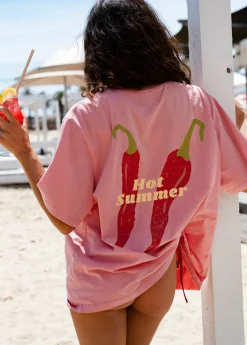 Women Cartel & Willow Cartel & Willow Hot Summer Tee - Pink/Hot Summer Print