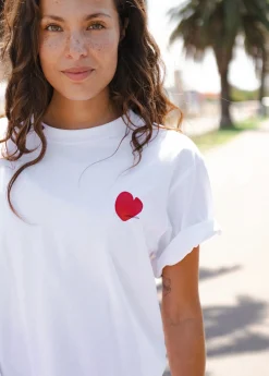 Women Cartel & Willow Cartel & Willow Mini Heart Tee - White/Deep Red
