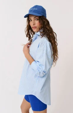 Women Cartel & Willow Cartel & Willow Tammy Shirt - Aqua Stripe