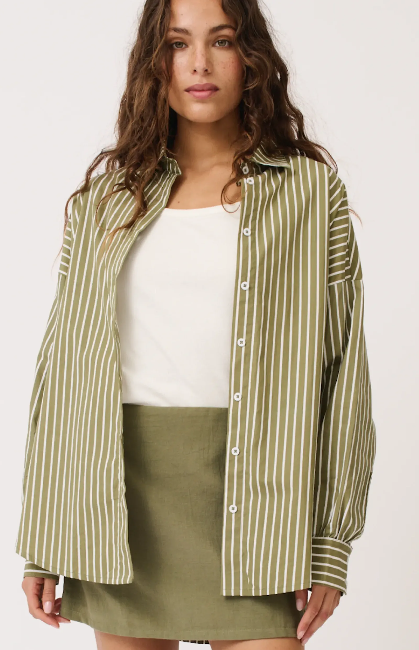 Women Cartel & Willow Cartel & Willow Tammy Shirt - Palm Stripe