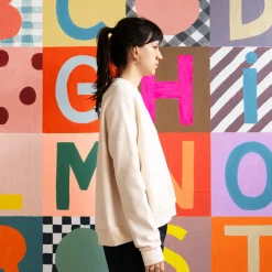 Women Castle and Things Hey Hello Box Sweater - Cream