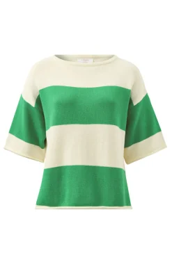 Women Ceres Life Boxy Knit Tee- Grass Stripe