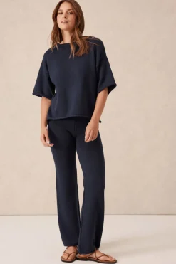 Women Ceres Life Boxy Knit Tee- Navy