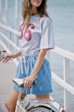 Women Ceres Life Boyfriend Tee- Cloud Marle/Ceres 86