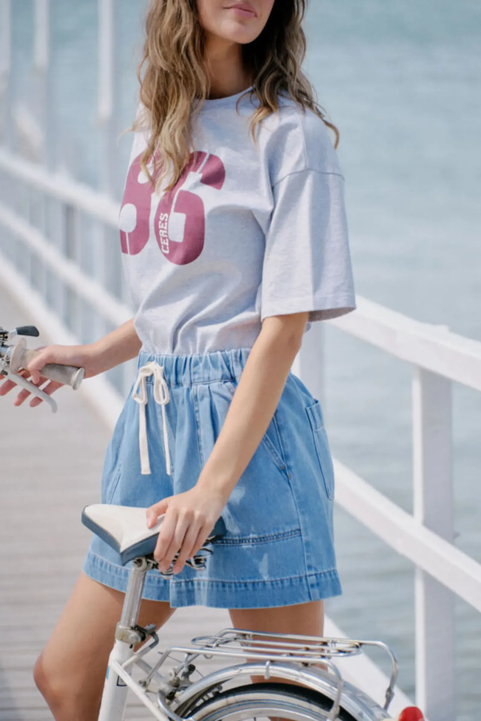 Women Ceres Life Boyfriend Tee- Cloud Marle/Ceres 86