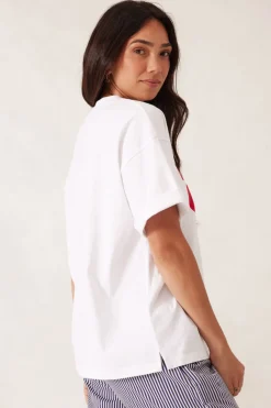 Women Ceres Life Boyfriend Tee - Hola Cancun Heritage Red