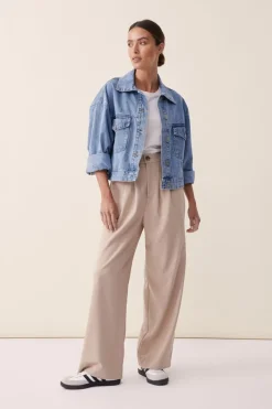 Women Ceres Life Cropped Denim Jacket - Vintage Blue