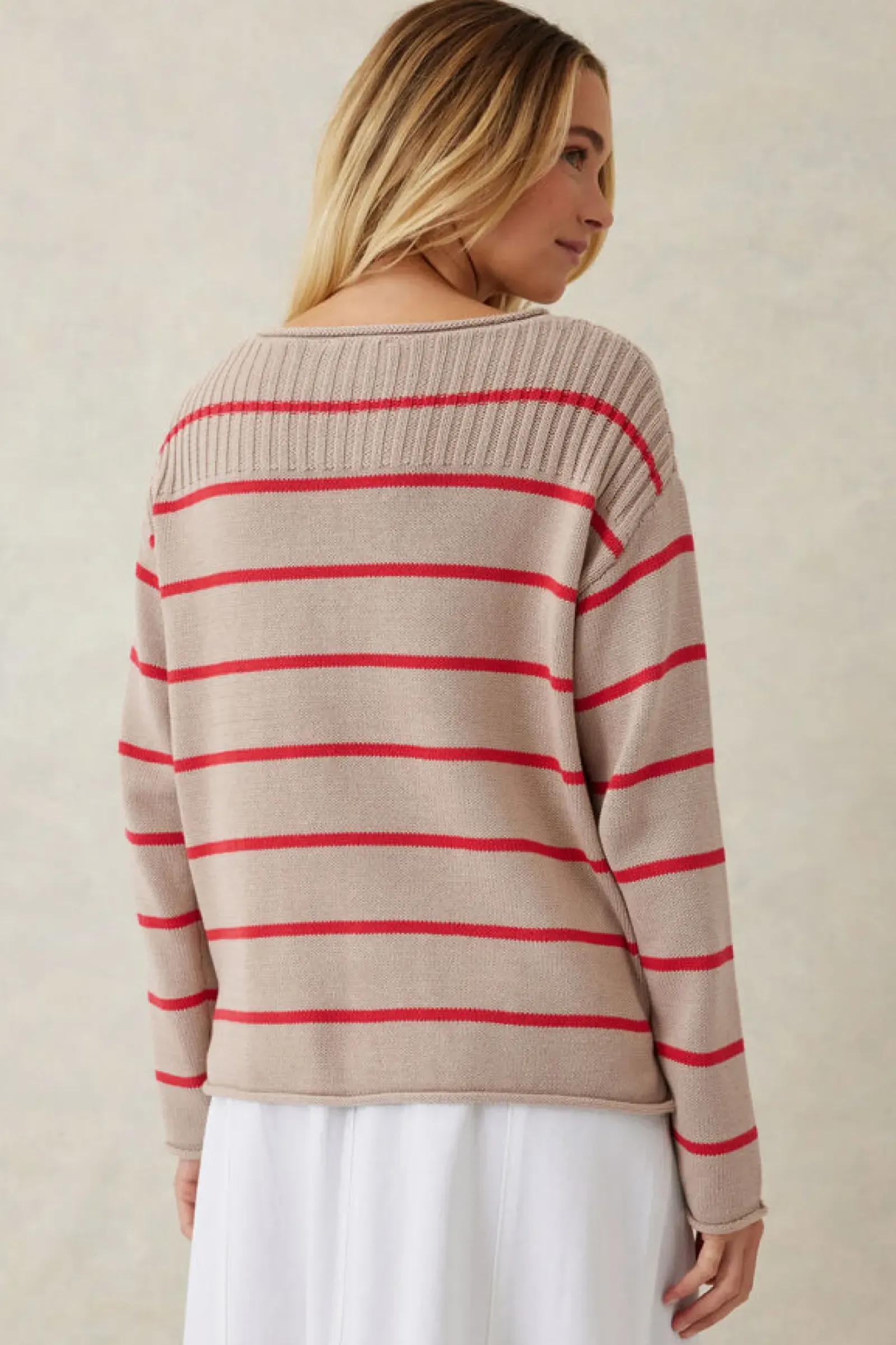 Women Ceres Life Ladder Stitch Knit - String Heritage Red Stripe