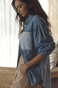 Women Ceres Life Long Sleeve Denim Shirt - Indigo