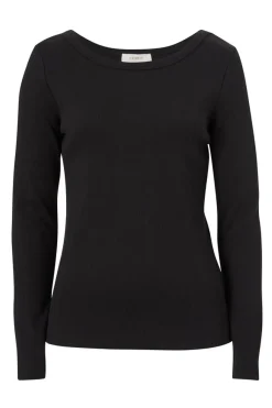 Women Ceres Life Organic Rib Long Sleeve Top - Black
