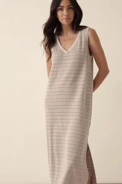 Women Ceres Life Pointelle Sleeveless Knit Dress - String