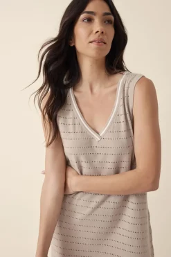 Women Ceres Life Pointelle Sleeveless Knit Dress - String