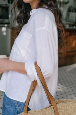 Women Ceres Life Relaxed Pocket Shirt- White