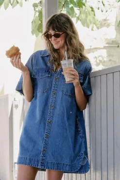 Women Ceres Life Relaxed Shirt Dress - Fresh Indigo