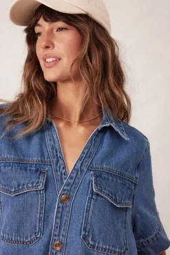 Women Ceres Life Relaxed Shirt Dress - Fresh Indigo