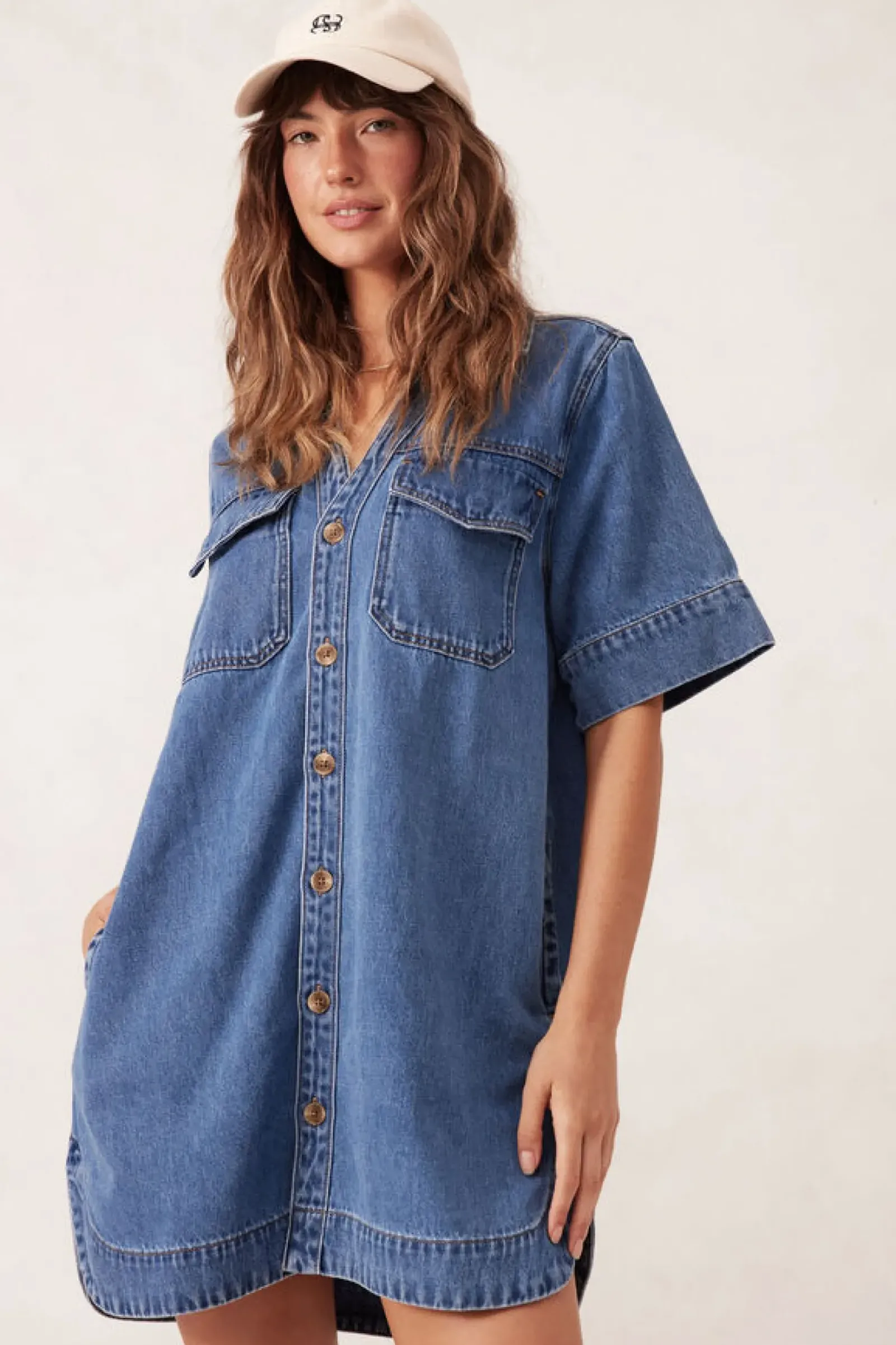 Women Ceres Life Relaxed Shirt Dress - Fresh Indigo