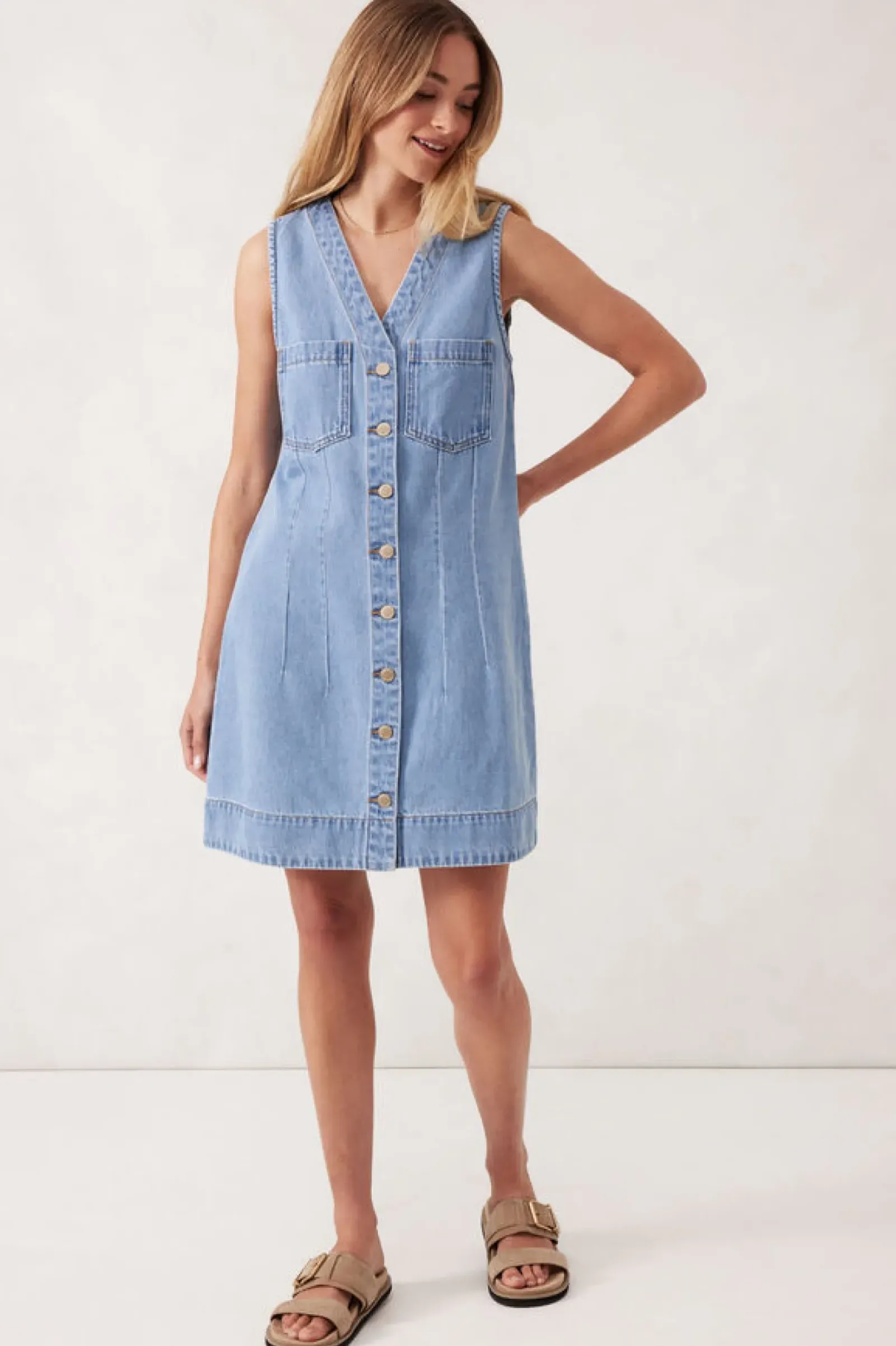 Women Ceres Life Seamed Mini Shift Dress - Vintage Blue