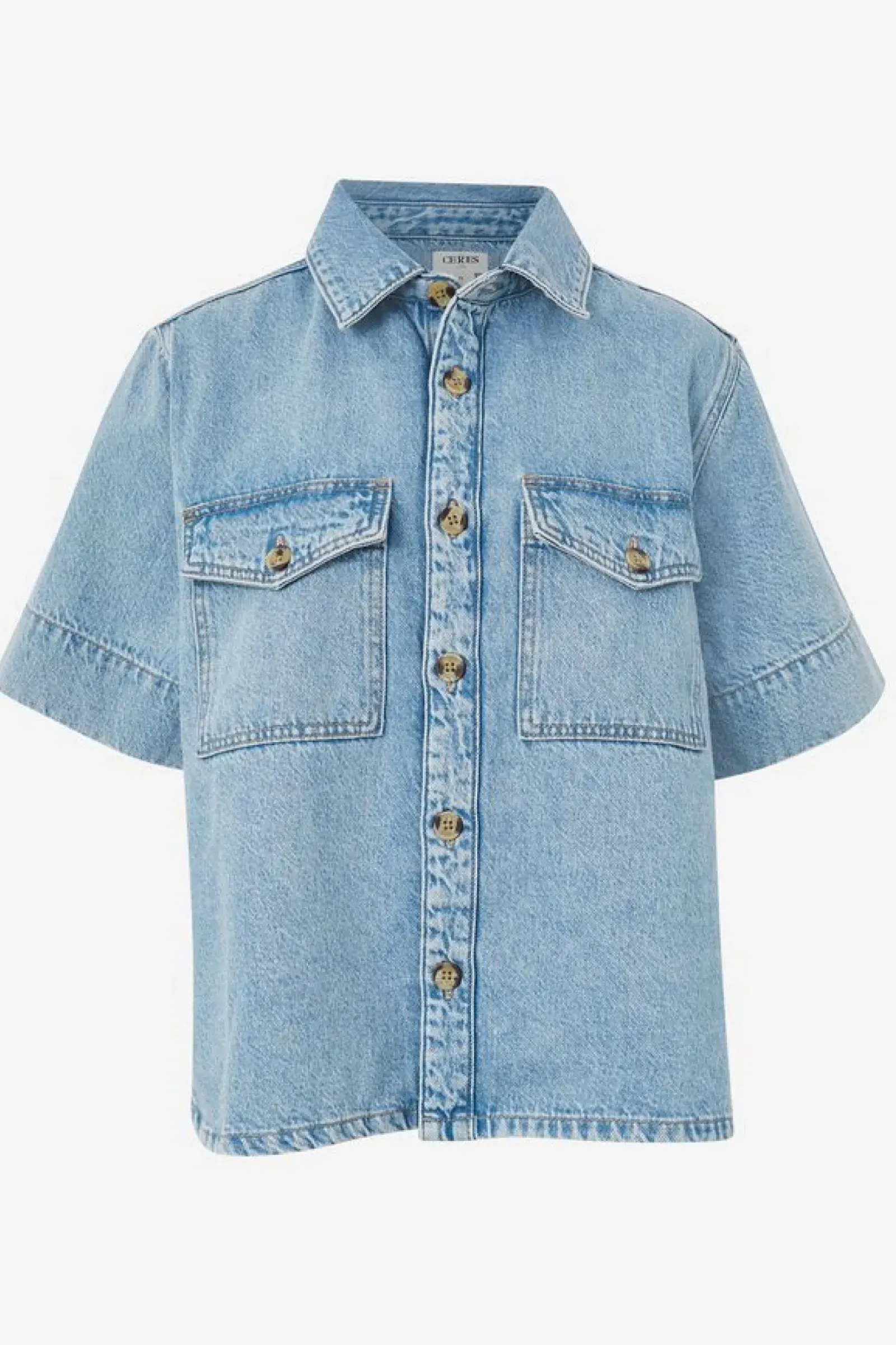 Women Ceres Life Short Sleeve Boxy Shirt - Vintage Blue Denim