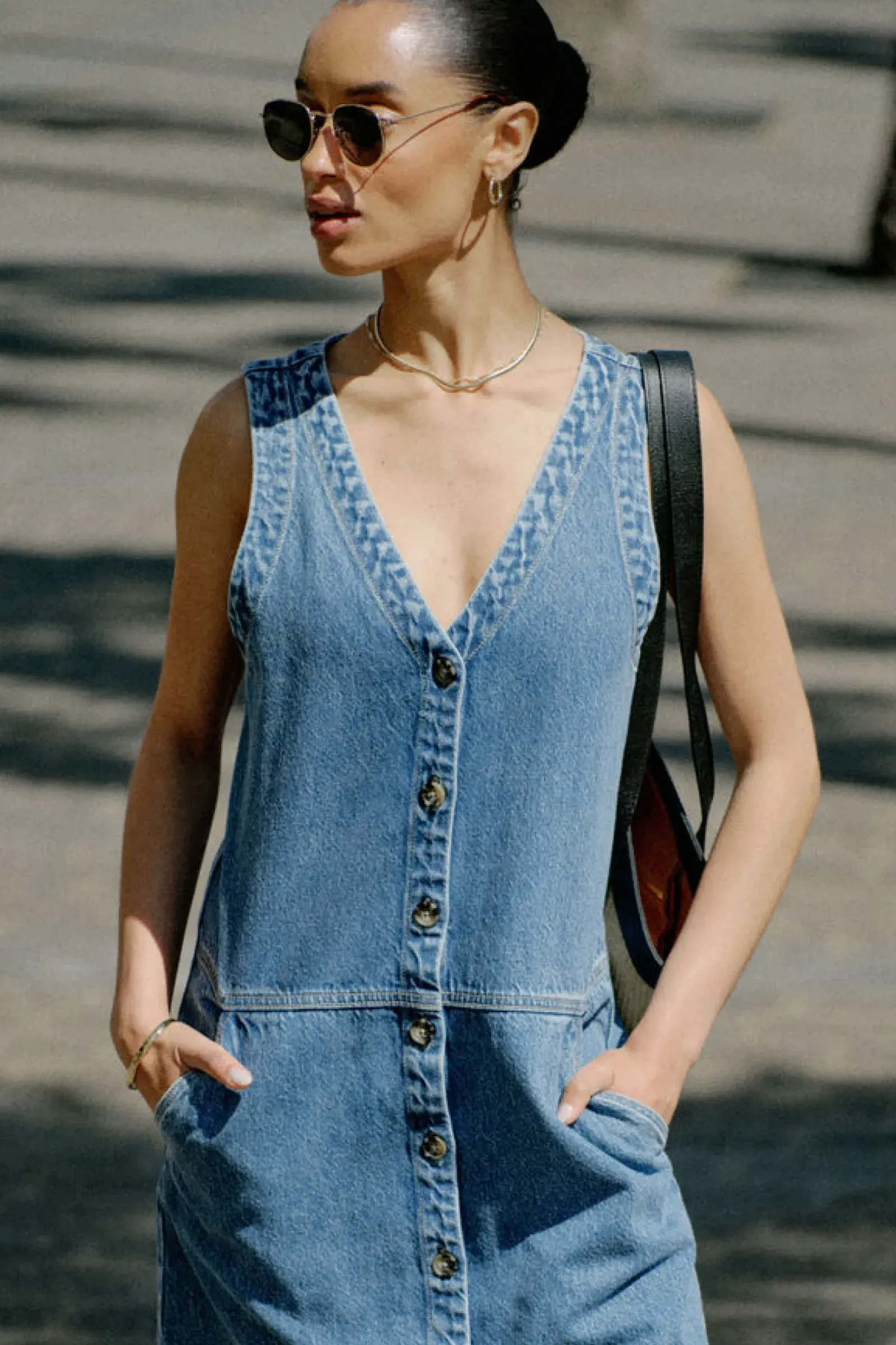 Women Ceres Life Side Pocket Mini Shift Dress - Fresh Indigo