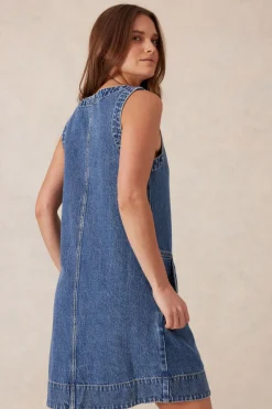 Women Ceres Life Side Pocket Mini Shift Dress - Fresh Indigo