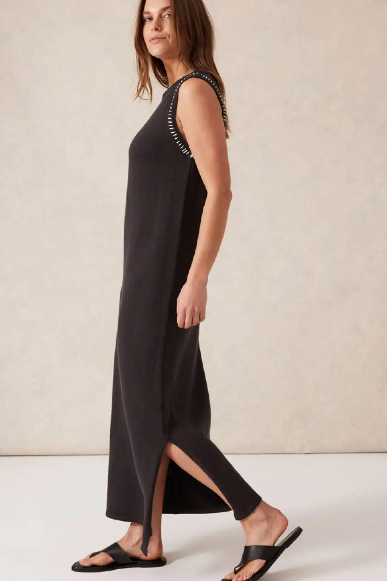 Women Ceres Life Sleeveless Boat Neck Knit Midi Dress - Phantom