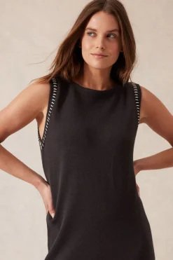 Women Ceres Life Sleeveless Boat Neck Knit Midi Dress - Phantom