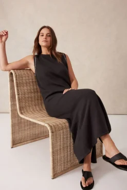 Women Ceres Life Sleeveless Boat Neck Knit Midi Dress - Phantom