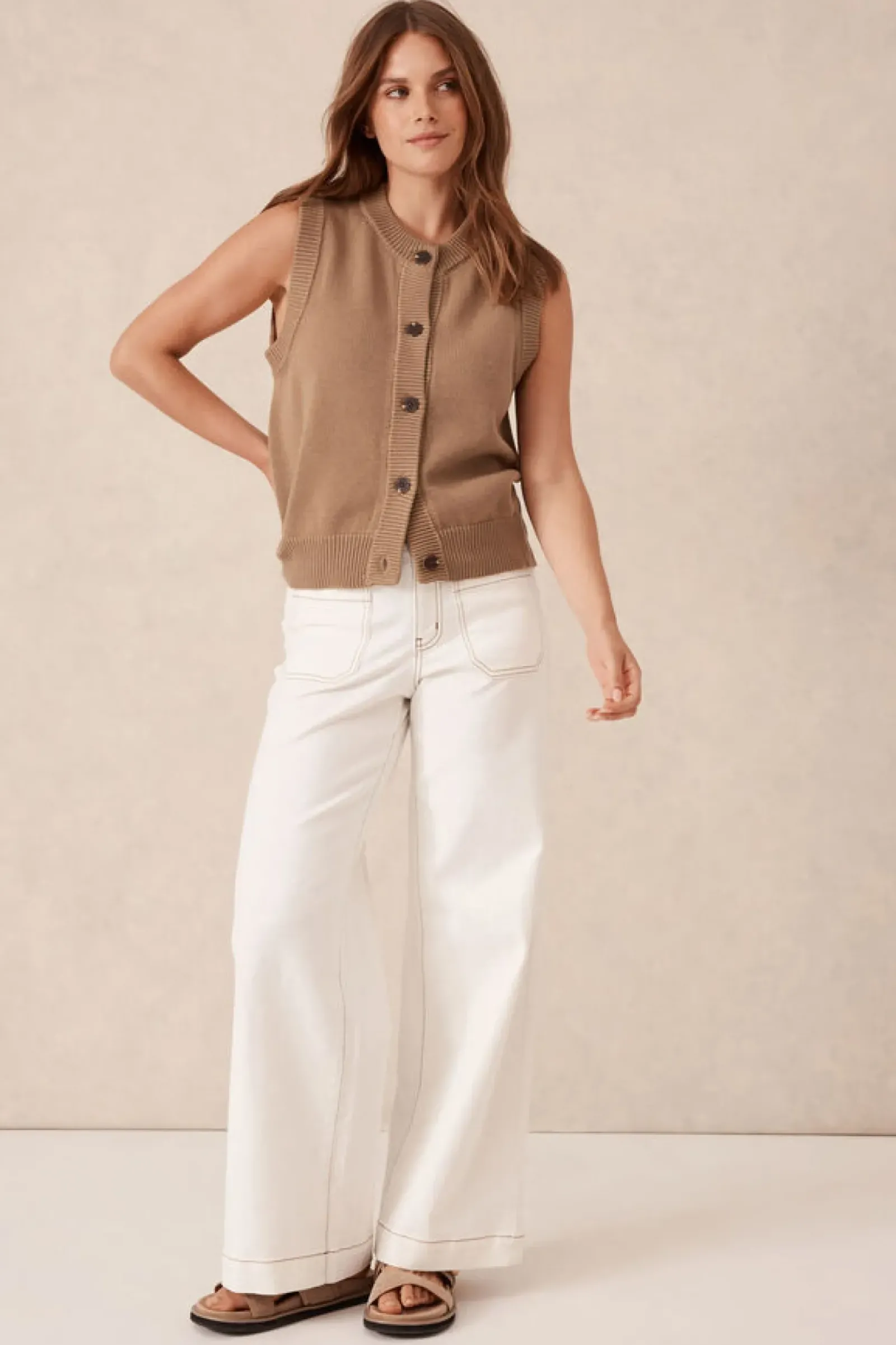 Women Ceres Life Sleeveless Cardi - Summer Taupe