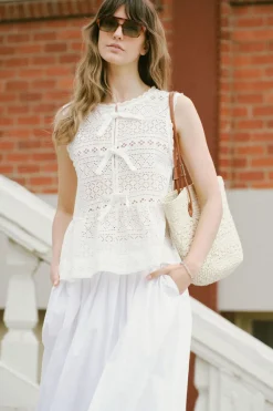 Women Ceres Life Sleeveless Tie Top - White