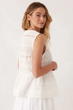 Women Ceres Life Sleeveless Tie Top - White