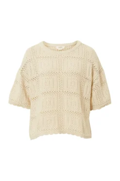 Women Ceres Life Square Knit Boxy Tee - Ecru