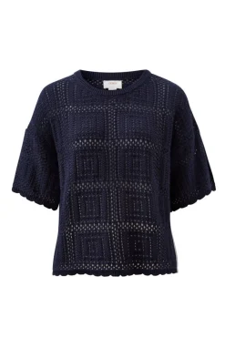 Women Ceres Life Square Knit Boxy Tee - New Navy