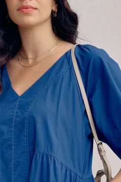 Women Ceres Life Tiered Poplin Midi Dress - Fresh Cobalt