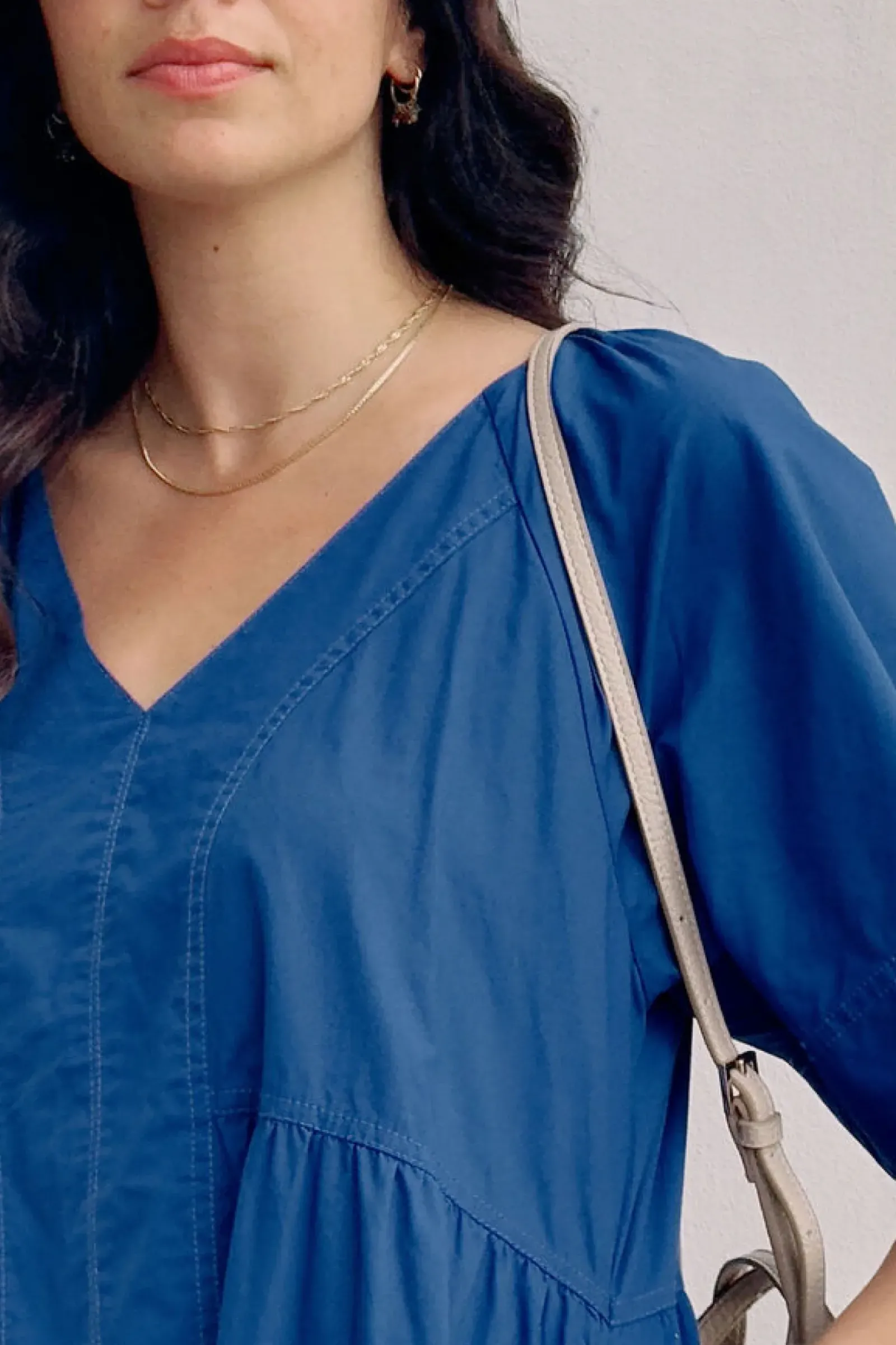 Women Ceres Life Tiered Poplin Midi Dress - Fresh Cobalt