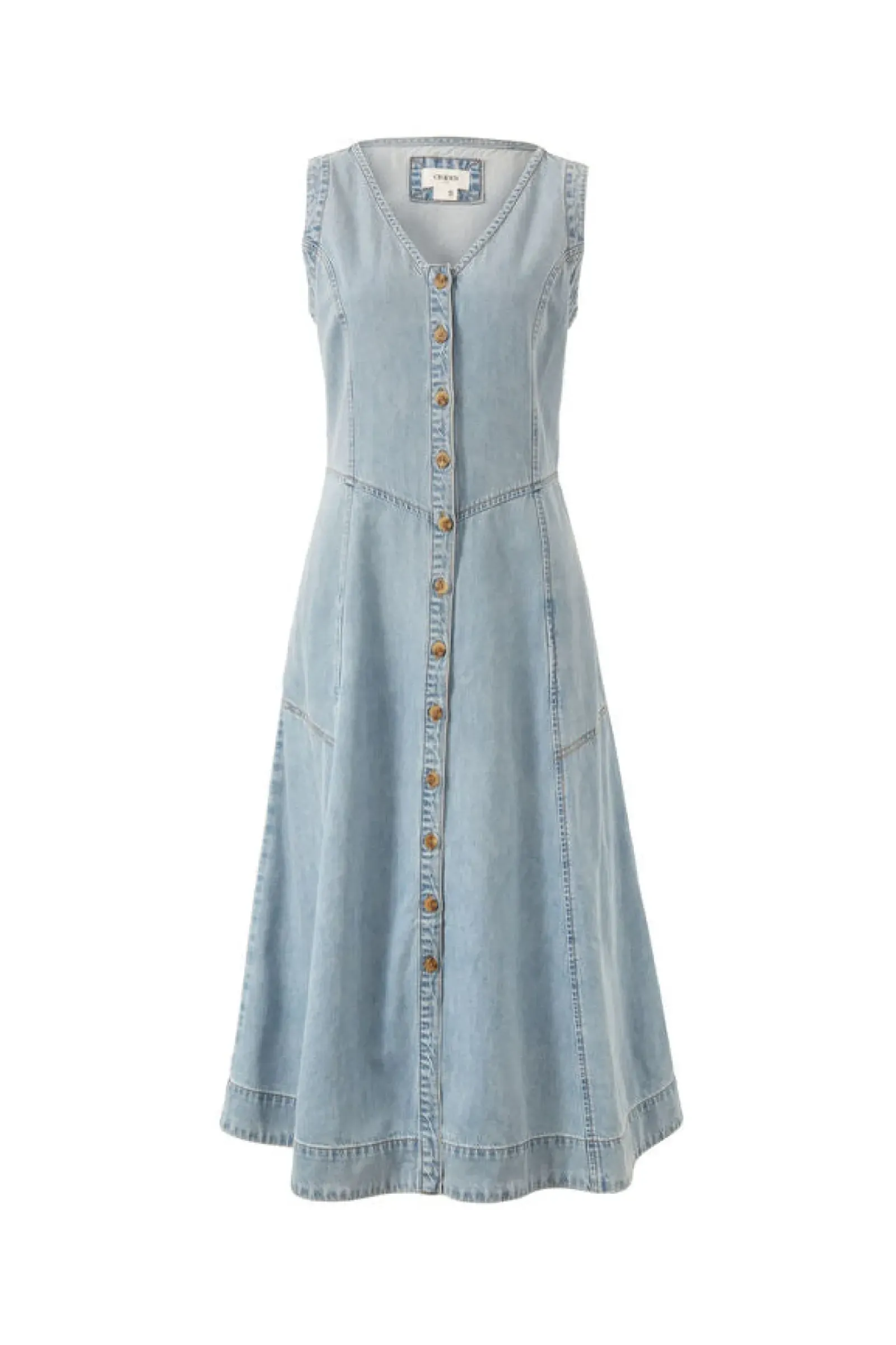 Women Ceres Life V Neck Flared Midi Dress - Worn Blue