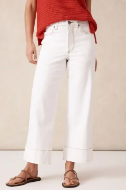 Women Ceres Life Wide Leg Crop Jean - Fresh Ecru