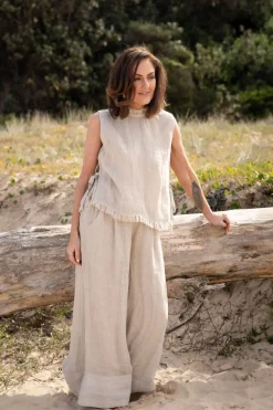 Women Eadie Lifestyle Eadie Arana Linen Pant - Natural