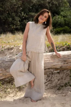 Women Eadie Lifestyle Eadie Arana Linen Pant - Natural