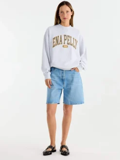 Women Ena Pelly Collegiate Sweatshirt - White Marle